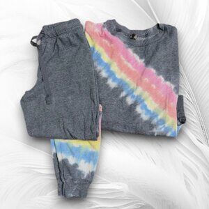 Women's Gray Tie Dye Lounge Set 2-Piece